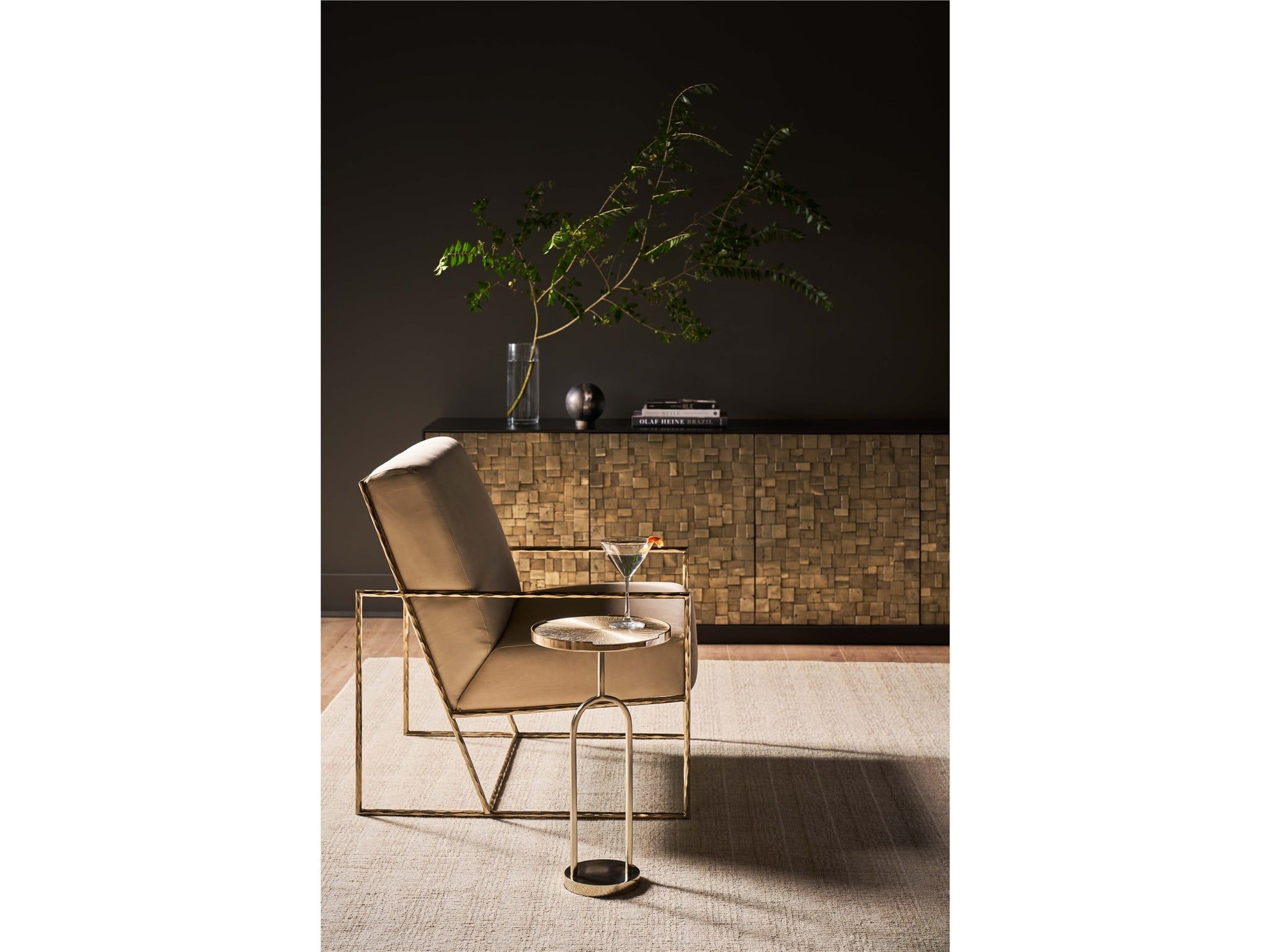 Bastian Berber Snow/Champagne Gold Chair