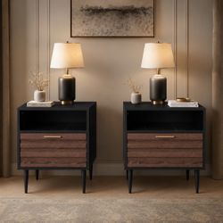 Set Of 2-  Modern Nightstand 