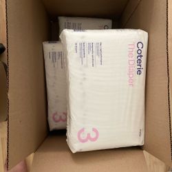 4 New Unopened Coterie Diapers Size 3