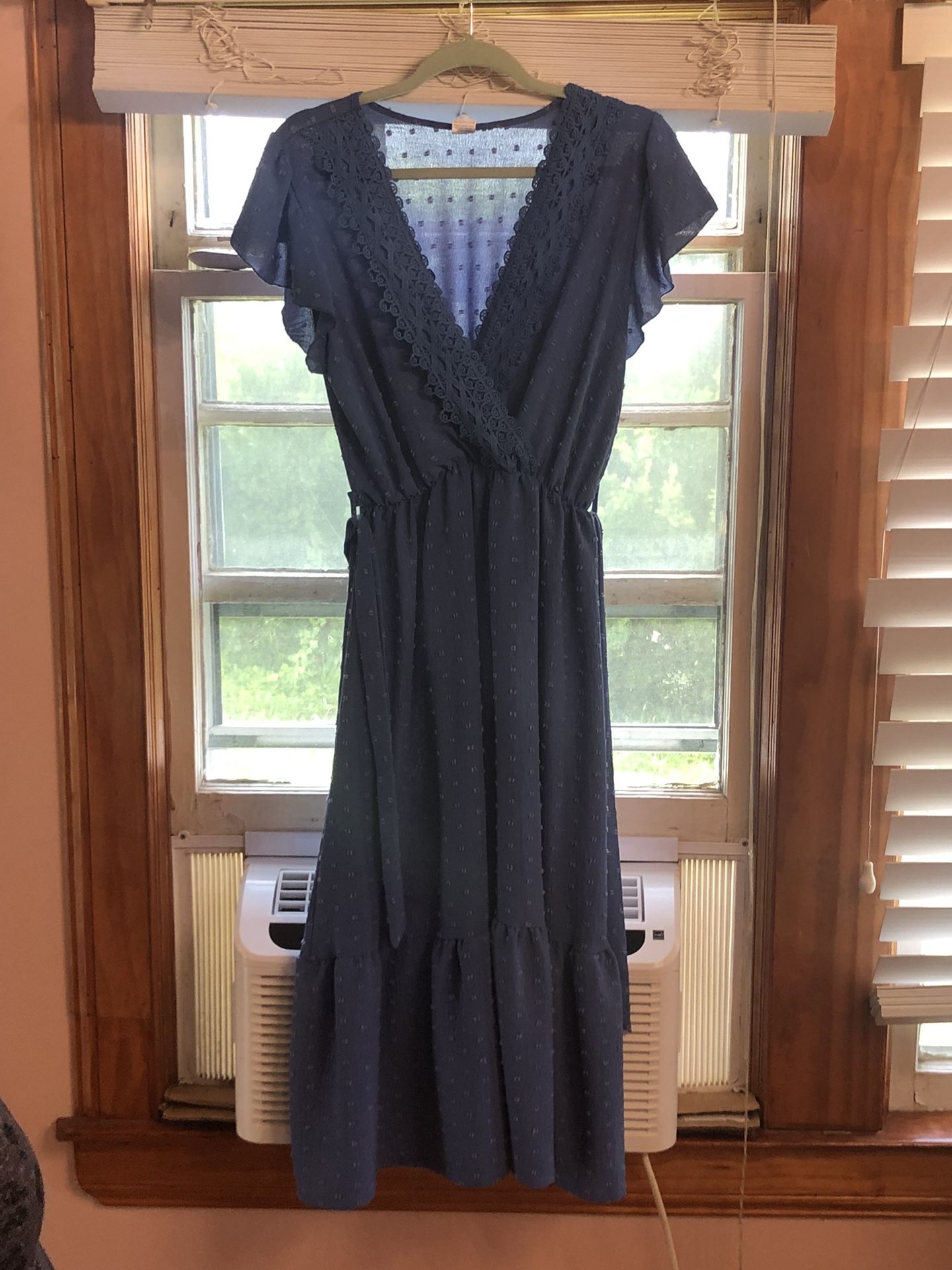 Light Blue Satin Dress – Size Large – Classy Party Look
