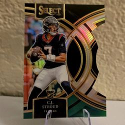 2023 Panini Select - Premier Level Black & Green Prizm Die-Cut #183 C.J. Stroud 