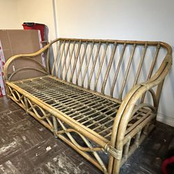Rattan Bamboo Vintage Couch  