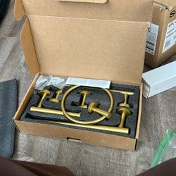 Brushed Gold Bathroom Accessory Kit 
