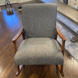 Gray Mid Century Modern Rocking Chair