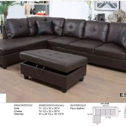 Sectional and ottoman