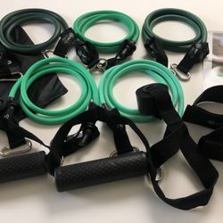 Cables Resistance Bands Set (stackable 150lbs & hypoallergenic) 