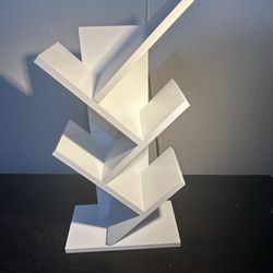 White 4-Shelf Tree Bookshelf