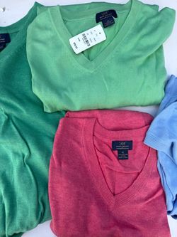 Brooks Brothers "346" Men's V-Neck Sweaters | 100% Supima Cotton | L & XL