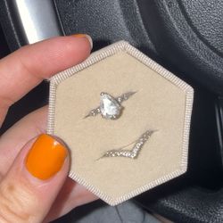 Silver Engagement Ring Set (size 6)