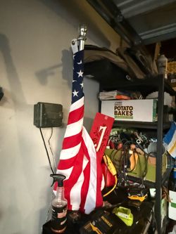 3x5 American flag with pole - Outdoor