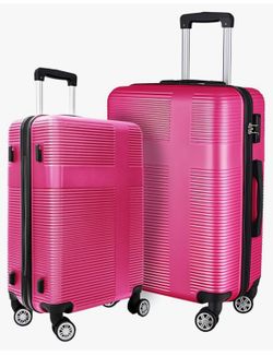 Hardshell Luggage Set 2 Piece with Spinner Wheels, Large ABS Checked Luggage