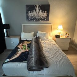 Queen size bed & bed frame