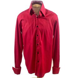 Domani Blue Label Red Dress Shirt