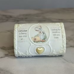 Vintage 1995 Precious Moments October Trinket Box