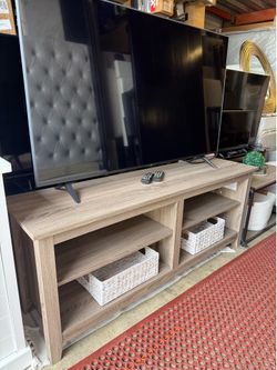 Simple modern tv stand $80, coffee table $30