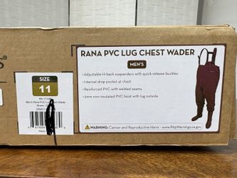 NEW! FROGG TOGGS Men’s Rana PVC Lug Chest Waders, Size 11