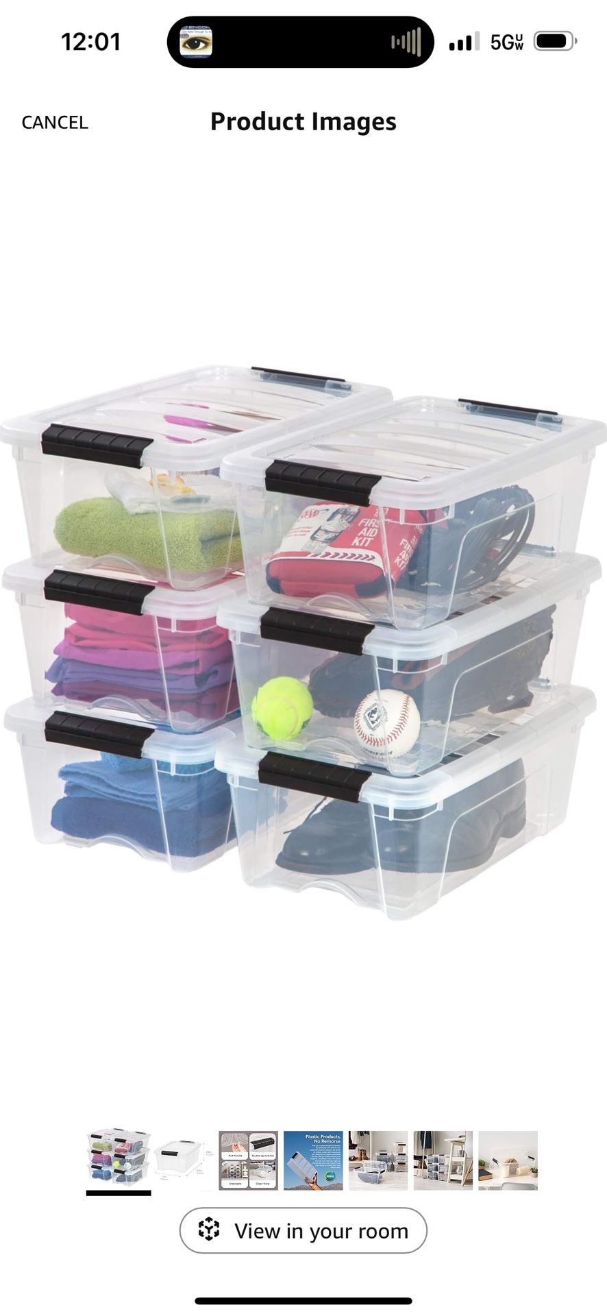 IRIS USA 13 Qt Stackable Plastic Storage Bins with Lids, BPA-Free, Made in USA - See-Through Organizing Solution, Latches, Durable Nestable C