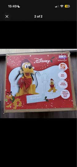 Disney 3.5 FT Animated Pluto Holiday Christmas Animatronic