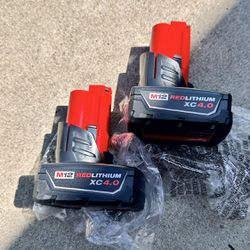 Two New Milwaukee M12 4.0 Batteries 