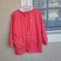 LADIES SIZE L...ZIPPERED & BUTTONED LIGHTWEIGHT JACKET By "ATLANTIC HIGHLANDS" 