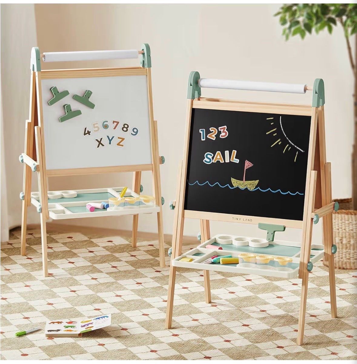 New Adjustable Kids Art Easel w/ Accessories โ Double Sided Magnetic Drawing Board