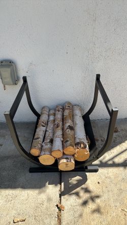 Faux birch wood with wood holder