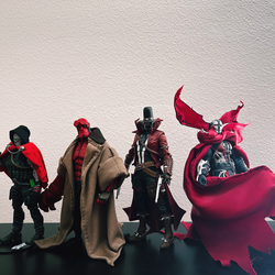 Spawn and Hellboy figurines