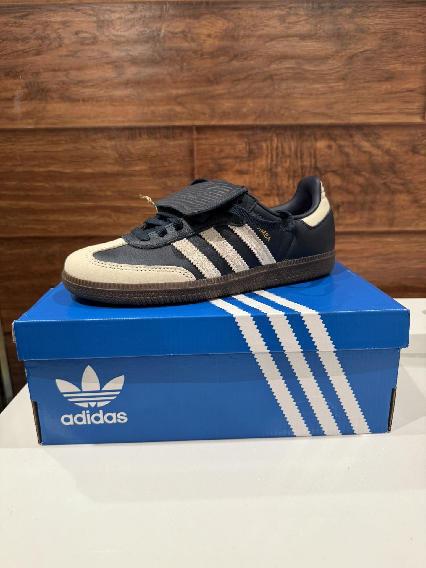 Adidas Sambas Lt Trainers And Navy And White. Brand New