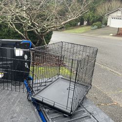 Small Dog Puppy Rabbit Kennel Crate Collapsible like New 24” L by 17”W 19”