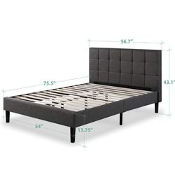 full size - zinus platform upholstered bed frame