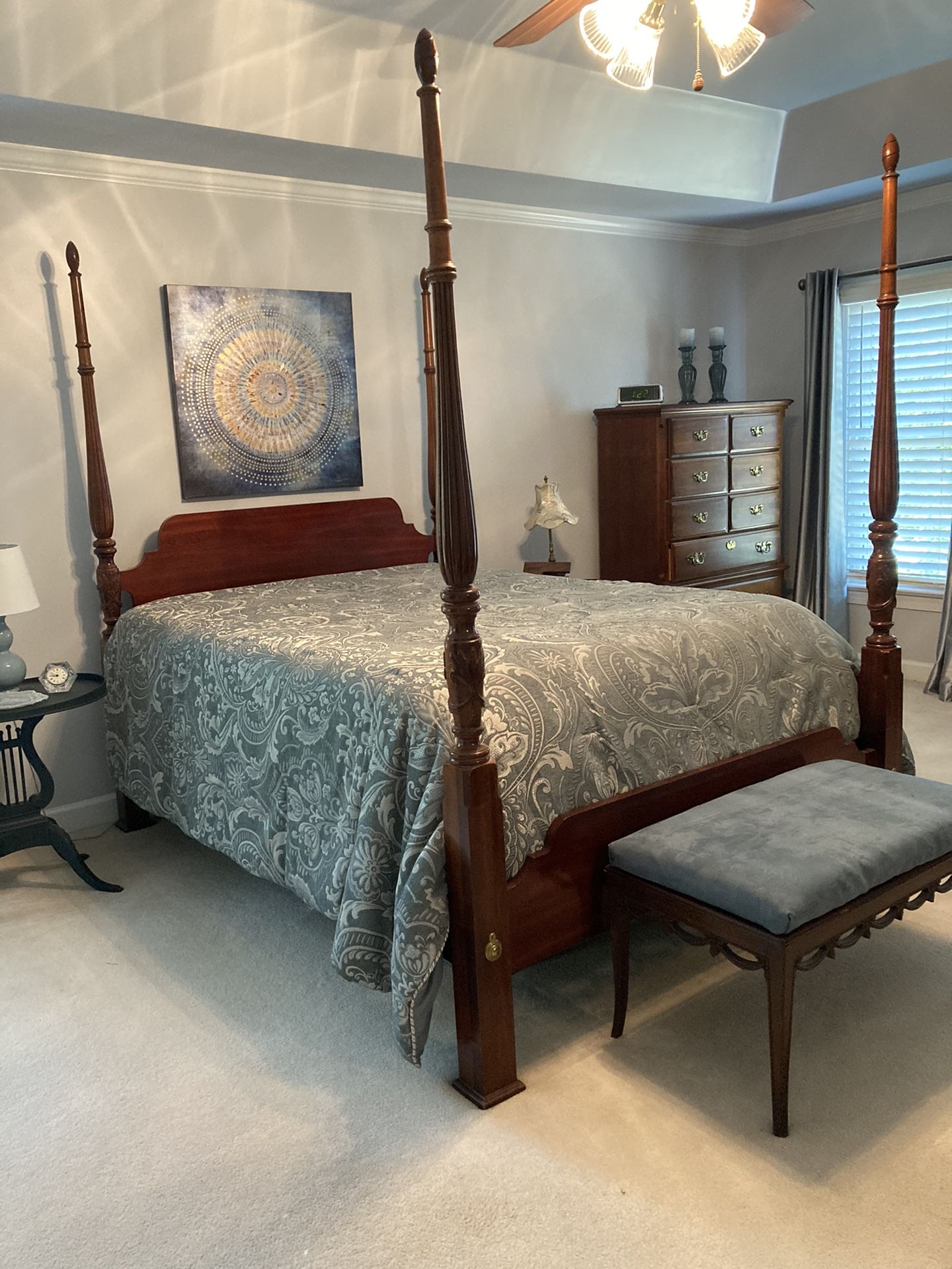American Drew Cherry Bed and Highboy