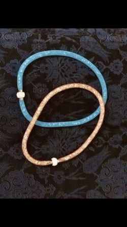 Crystal necklaces(turquoise & coral) ,$35 each