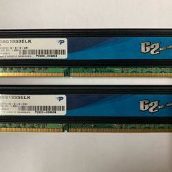 Patriot G2 series 8 GB (2x4GB) DDR3–1333 PC3–10600 Desktop Memory Kit – PGD38G1333ELK Tested and Working
