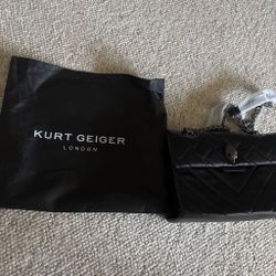 Kurt Geiger London Black Quilted Chain Bag