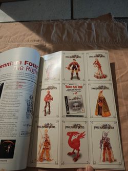 Final Fantasy Tactics PS1 Promo Character Card Sheet 1998 Oop + Magazine