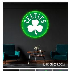 Boston Celtics Neon LED Sign NBA Acrylic Artwork Wall Art Home Decor