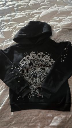 Spider hoodie black rhinestone