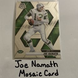 Joe Namath New York Jets Hall of Fame QB Mosaic Card. 