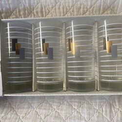 Vintage barware 4 set new old stock 15 Oz goblets "After Hoursr," Luminarc by J.G. Durand