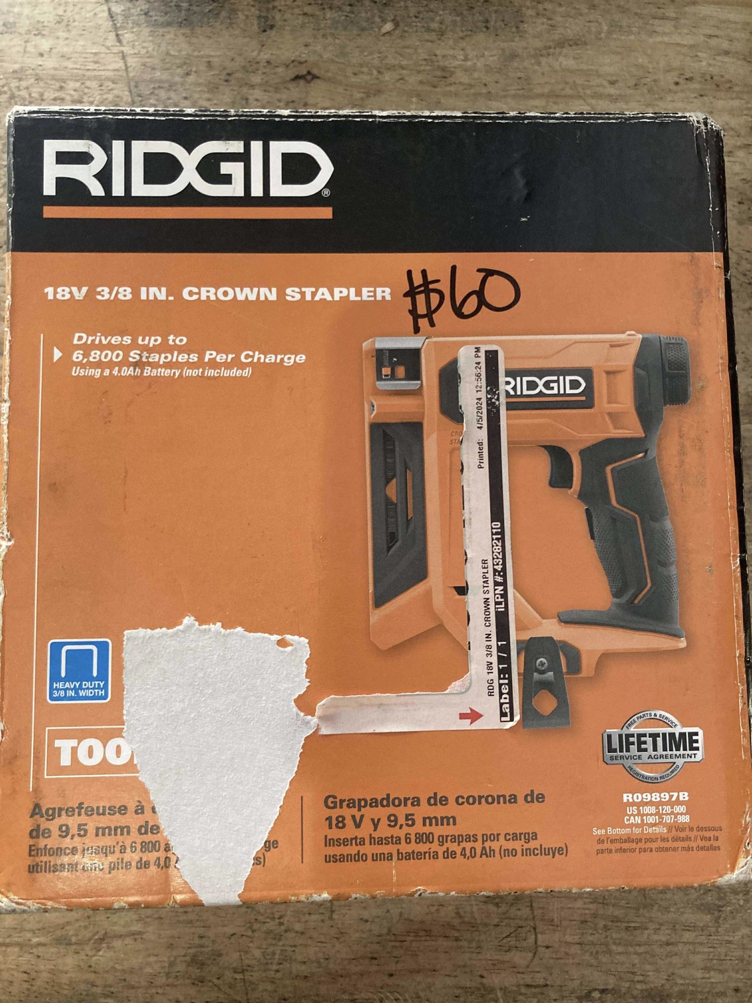 Ridgid 3/8in Crown Stapler