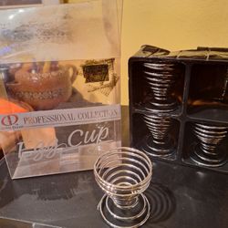 Egg Cup Set Chrome Plated NEW