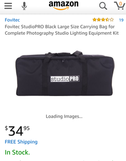 Fovitec StudioPRO Black Large Size Carrying Bag for Complete Photography Studio Lighting Equipment Kit