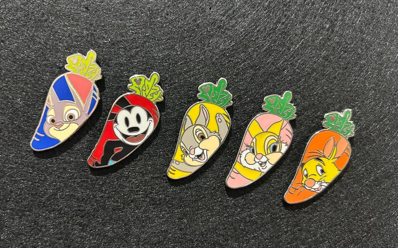 Disney Pins Set of 5 Disney Hong Kong Rabbit Easter Carrot Pins