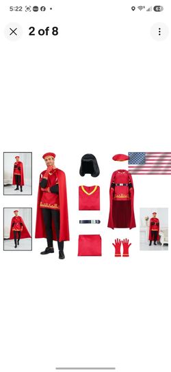 Red Royal Prince Lord Farquaad Halloween Costume Set (Shrek)