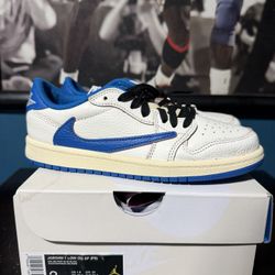 Jordan 1 Retro Low OG SP Fragment x Travis Scott Sail Military Blue (PS)