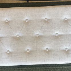 2 Twin Hanging  Floating Gray Upholstered Headboard