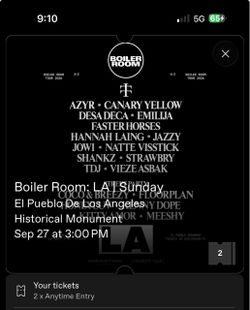 2x Boiler Room LA Tickets – Sep 27