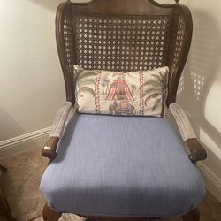 Caned Wingback Chair