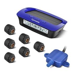 Tymate Tire Pressure Monitoring System for RV Trailer - Solar Charge, 5 Alarm Modes, Auto Backlight & Sleep & Awake Mode, Tire Position Exchange, with