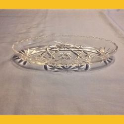 

Early American Prescut Oval Relish Dish by Anchor Hocking Glass 
